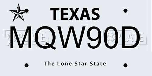 MQW90D Texas License Plate