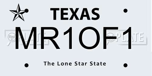 MR1OF1 Texas License Plate