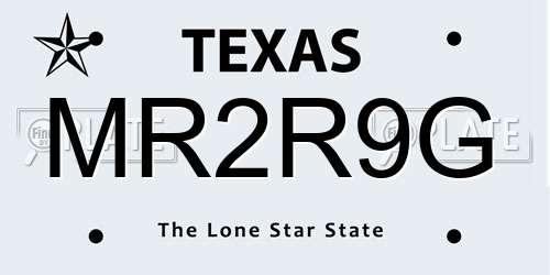 MR2R9G Texas License Plate