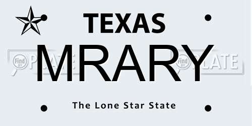 MRARY Texas License Plate