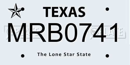 MRB0741 Texas License Plate