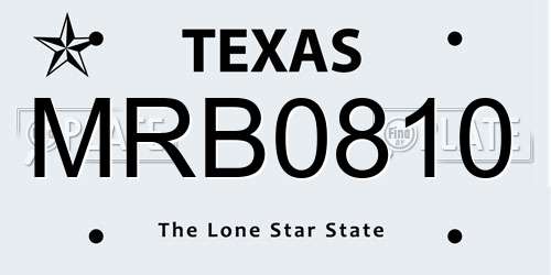 MRB0810 Texas License Plate