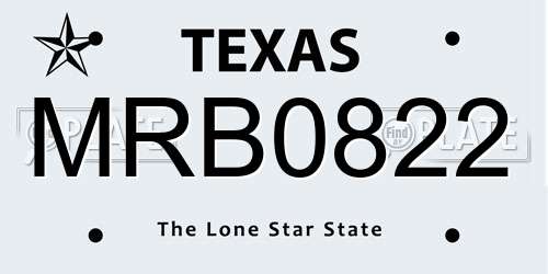 MRB0822 Texas License Plate