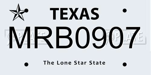 MRB0907 Texas License Plate