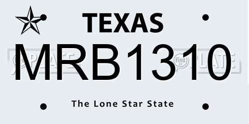 MRB1310 Texas License Plate