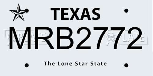 MRB2772 Texas License Plate