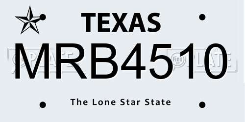 MRB4510 Texas License Plate
