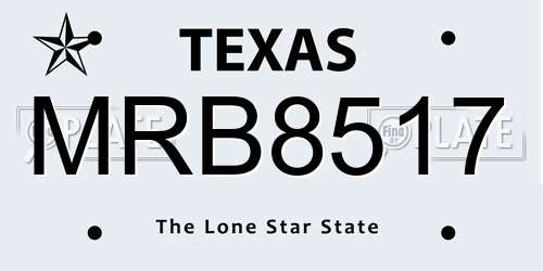 MRB8517 Texas License Plate