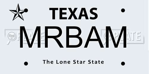 MRBAM Texas License Plate