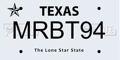 MRBT94 Texas License Plate