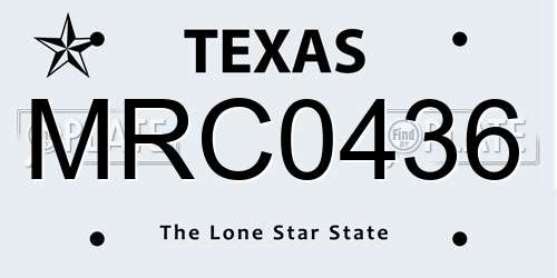 MRC0436 Texas License Plate
