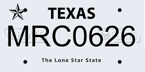 MRC0626 Texas License Plate