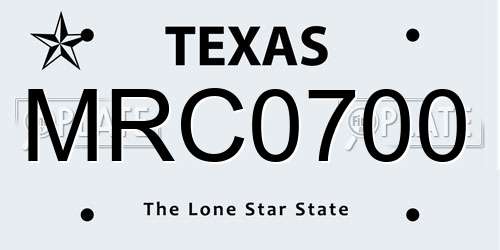 MRC0700 Texas License Plate