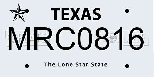 MRC0816 Texas License Plate