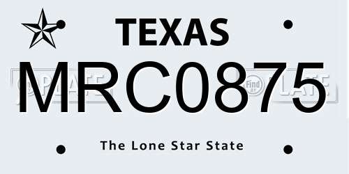 MRC0875 Texas License Plate