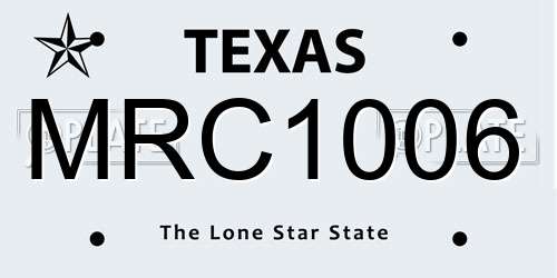 MRC1006 Texas License Plate
