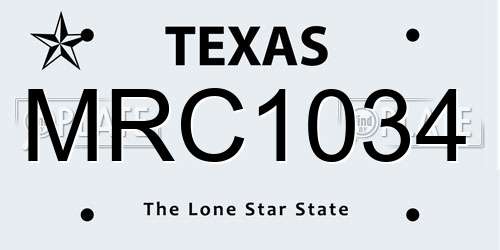 MRC1034 Texas License Plate
