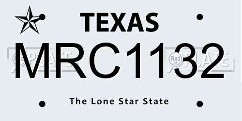 MRC1132 Texas License Plate