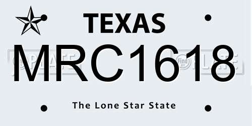 MRC1618 Texas License Plate