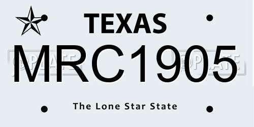 MRC1905 Texas License Plate
