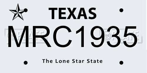 MRC1935 Texas License Plate