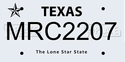 MRC2207 Texas License Plate