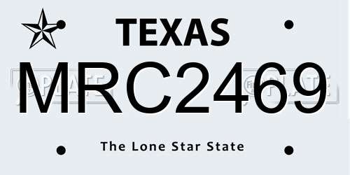 MRC2469 Texas License Plate