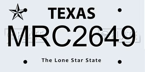 MRC2649 Texas License Plate