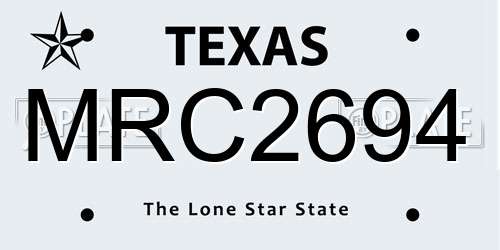 MRC2694 Texas License Plate