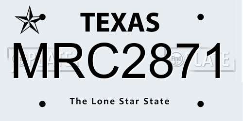 MRC2871 Texas License Plate
