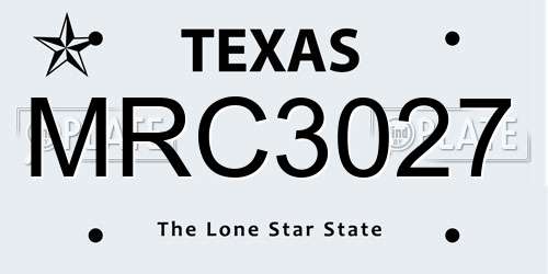 MRC3027 Texas License Plate