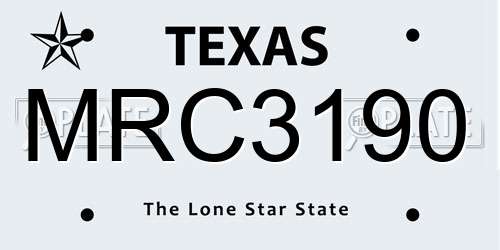 MRC3190 Texas License Plate