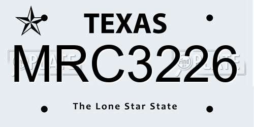 MRC3226 Texas License Plate