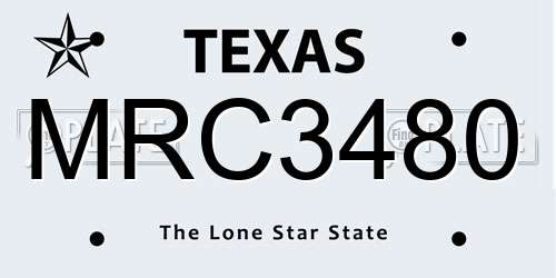 MRC3480 Texas License Plate