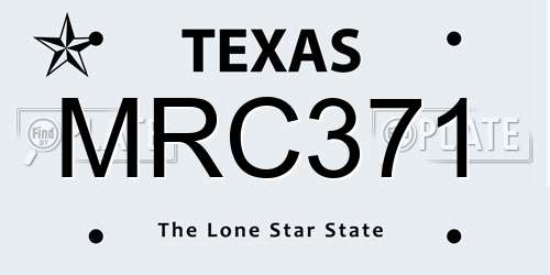 MRC371 Texas License Plate