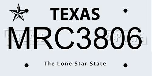 MRC3806 Texas License Plate