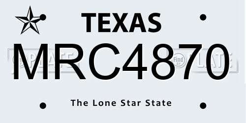 MRC4870 Texas License Plate