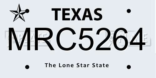 MRC5264 Texas License Plate