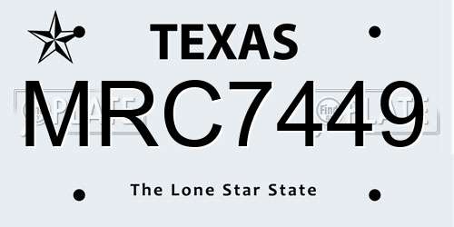 MRC7449 Texas License Plate