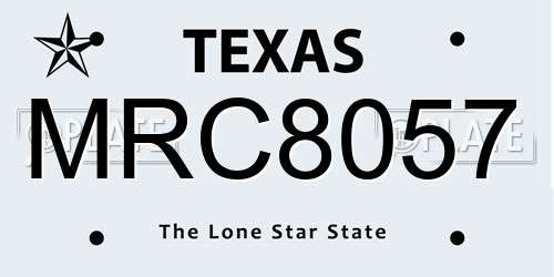 MRC8057 Texas License Plate