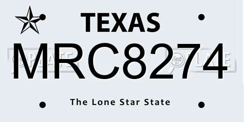 MRC8274 Texas License Plate