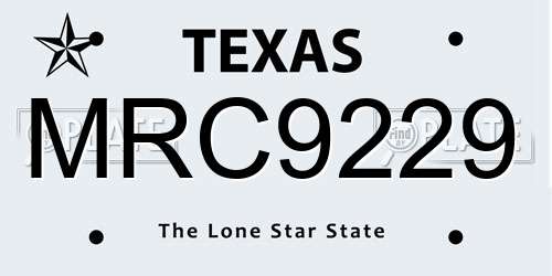 MRC9229 Texas License Plate