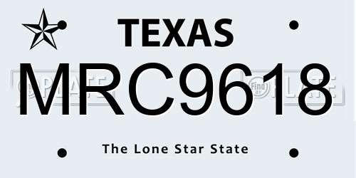 MRC9618 Texas License Plate