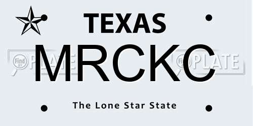 MRCKC Texas License Plate