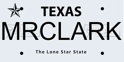 MRCLARK Texas License Plate