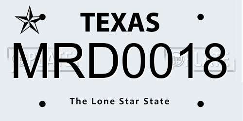 MRD0018 Texas License Plate
