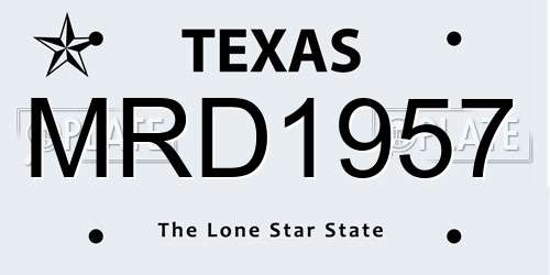 MRD1957 Texas License Plate