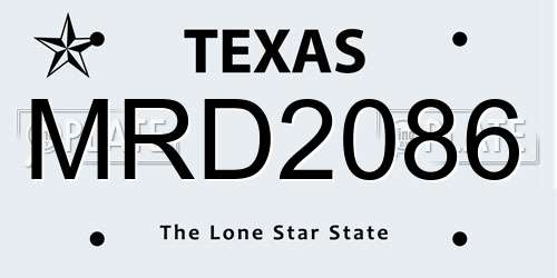 MRD2086 Texas License Plate