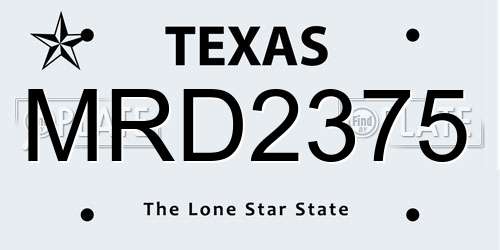 MRD2375 Texas License Plate