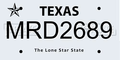 MRD2689 Texas License Plate